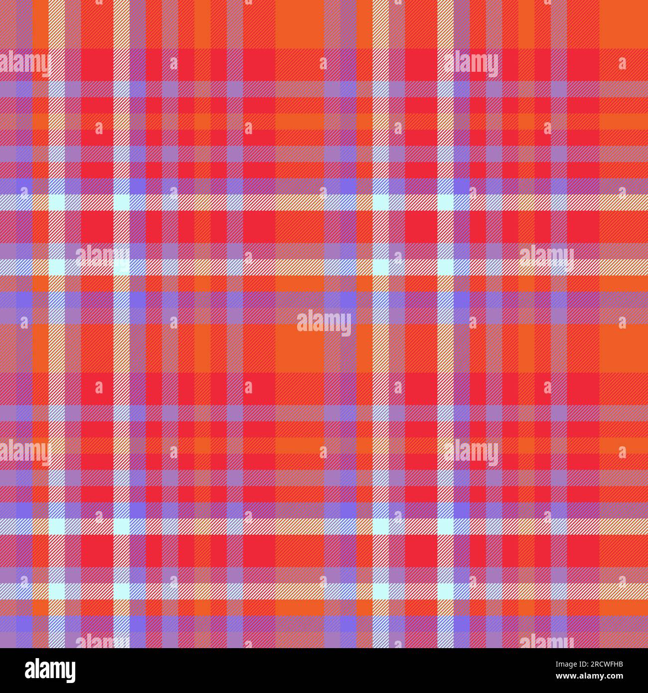 Texture textile check of vector pattern plaid with a fabric background seamless tartan in red and purple colors. Stock Vector