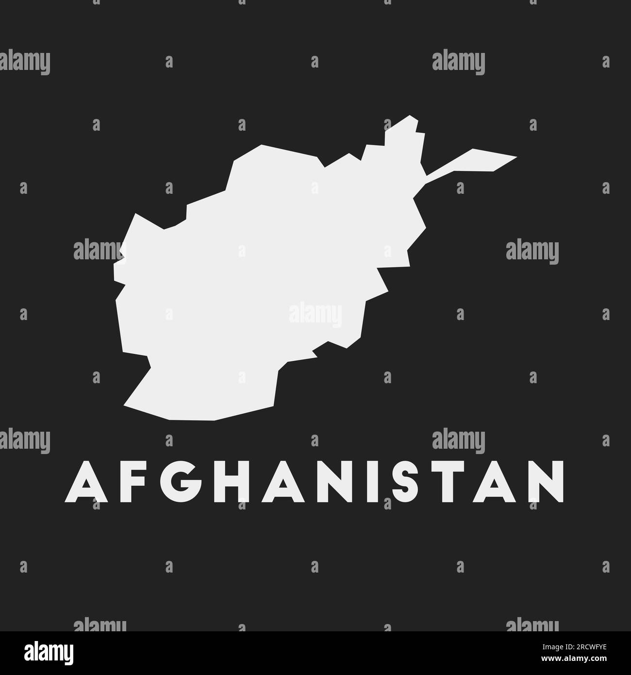 Afghanistan icon. Country map on dark background. Stylish Afghanistan ...