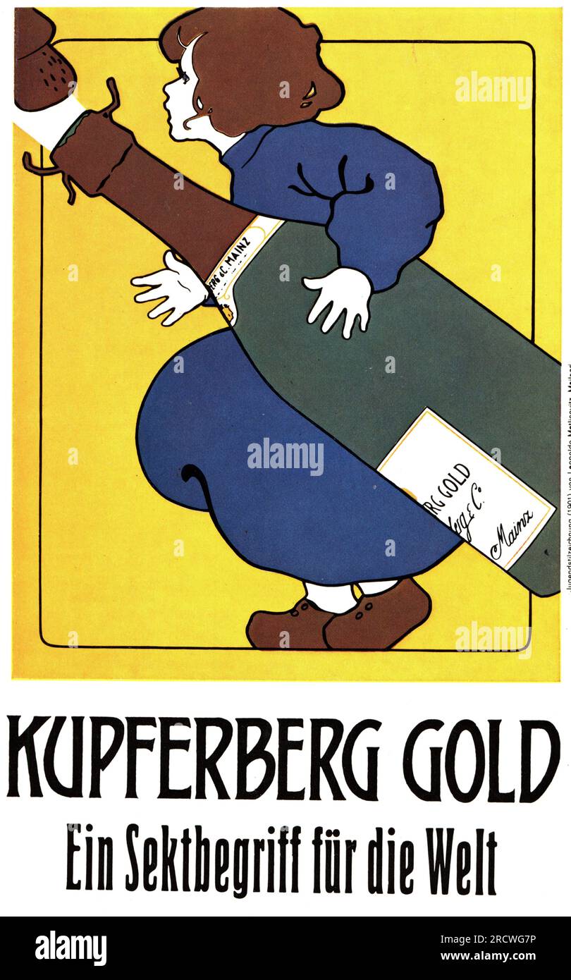 advertising, drink, alcoholic beverages, sparkling wine, Kupferberg Gold, ADDITIONAL-RIGHTS-CLEARANCE-INFO-NOT-AVAILABLE Stock Photo