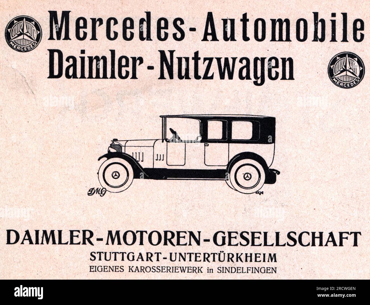 advertising, cars, Mercedes automobiles, Daimler utility vehicles, Daimler Motor Company, ADDITIONAL-RIGHTS-CLEARANCE-INFO-NOT-AVAILABLE Stock Photo