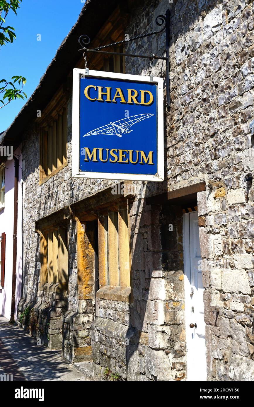 Front view of Chard Museum housed in a 16th century listed building along High Street in the old town, Chard, Somerset, UK Stock Photo