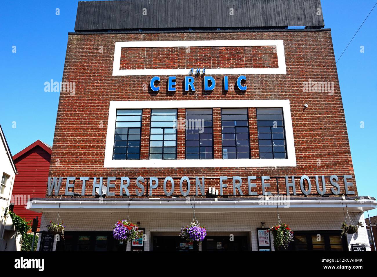 Front view of the Cerdic pub (formerly a cinema), Wetherspoon Free House, Chard, Somerset, UK, Europe. Stock Photo