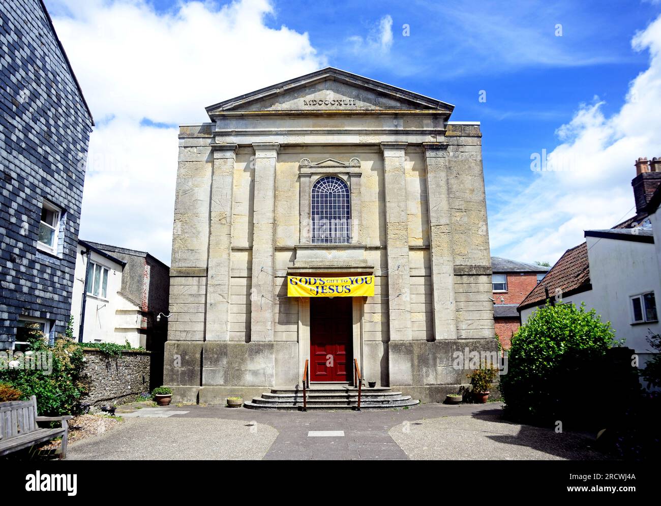 Front view of Chard Baptist Church along Holyrood Street, Chard, Somerset, UK, Europe. Stock Photo
