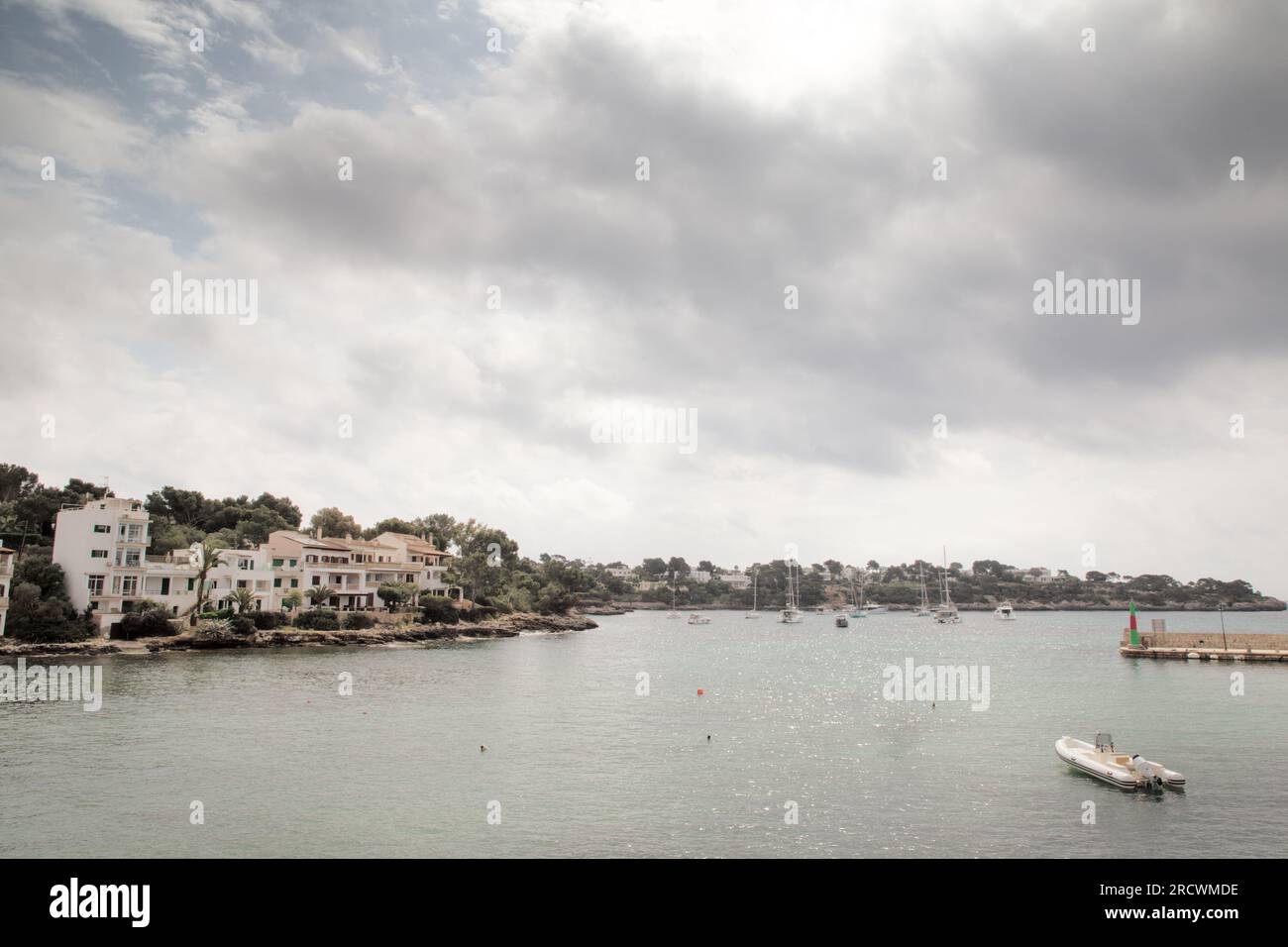seascape view of the natural beauty of porto petro majorca in spain Stock Photo