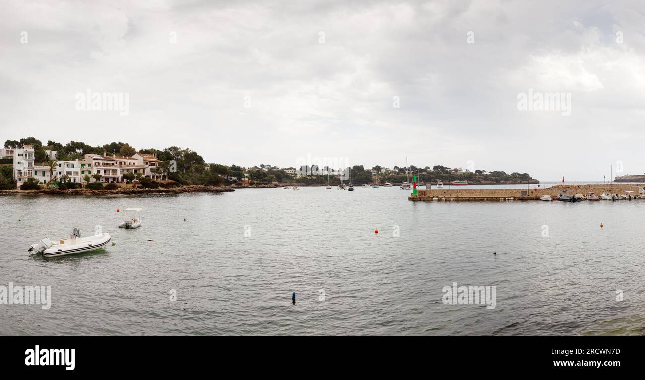 seascape view of the natural beauty of porto petro majorca in spain Stock Photo