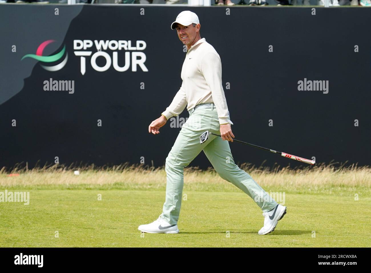Rory McIlroy walks on  the 18th green during Genesis Scottish Open 2023 at the Renaissance Club in North Berwick, Scotland Stock Photo