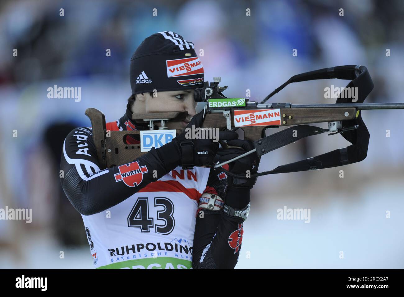 Sabrina BUCHHOLZ Aktion schießen Biathlon Verfolgung 10km Verfolgung der Frauen 16.1.2011 Stock Photo