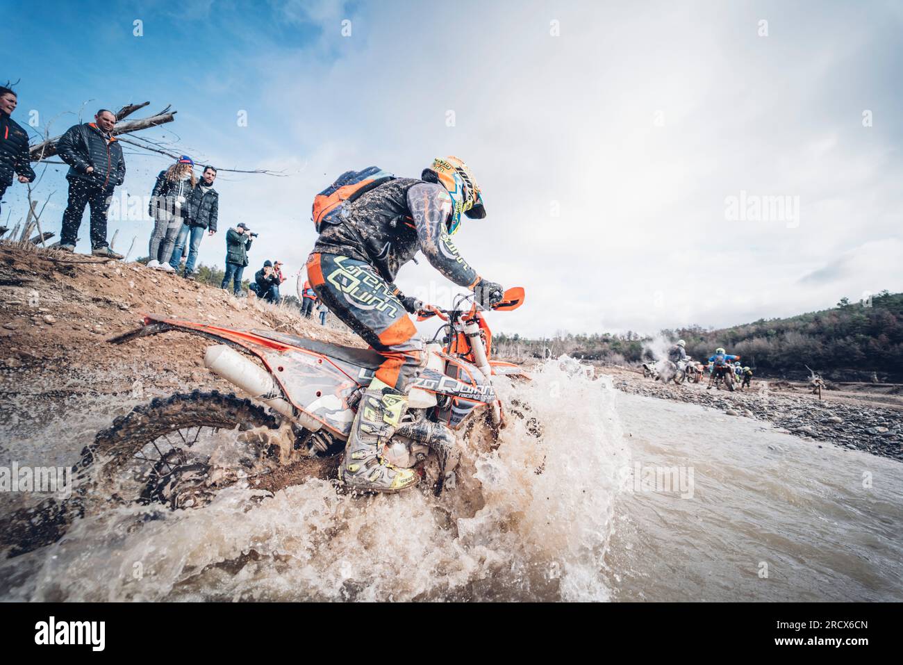 Image of endurance race Motocross Bassella Race. Lleida, Spain. Stock Photo