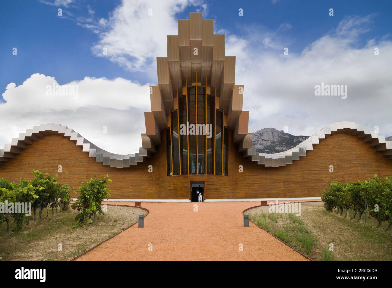 Laguardia, Spain - August 29, 2020: Ysios Winery, designed by Santiago Calatrava in Laguardia, Basque Country, Spain. Stock Photo
