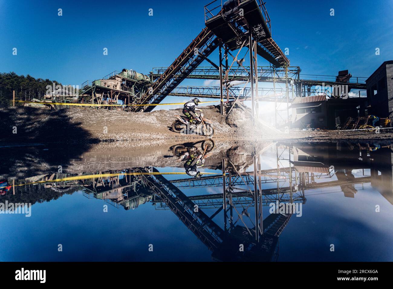 Image of endurance race Motocross Bassella Race. Lleida, Spain. Stock Photo