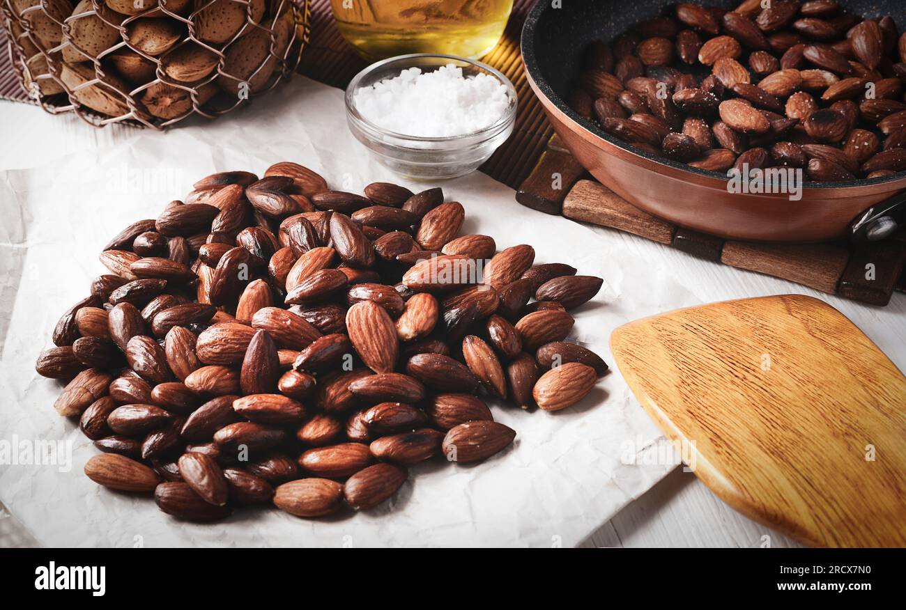 Spanish roasted almonds Stock Photo Alamy