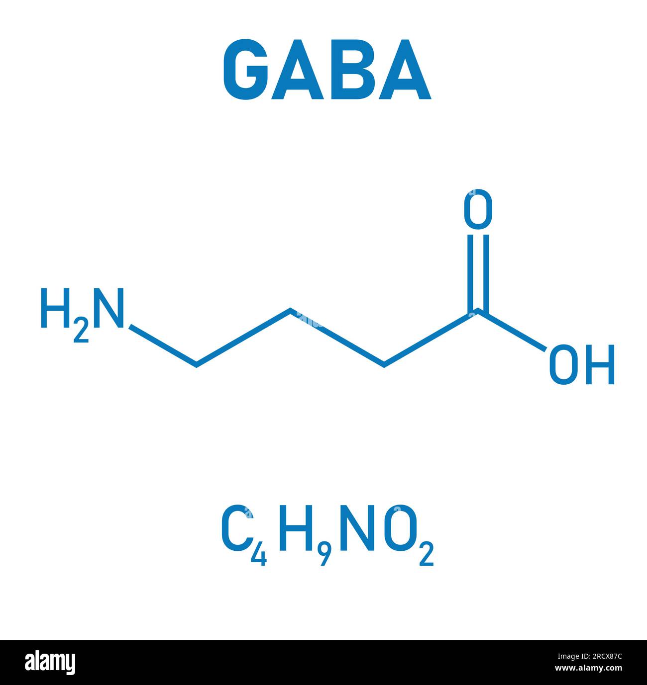 Chemical structure of γ-Aminobutyric acid or gamma-aminobutyric acid or GABA  (C4H9NO2). Chemical resources for teachers and students Stock Vector Image  & Art - Alamy