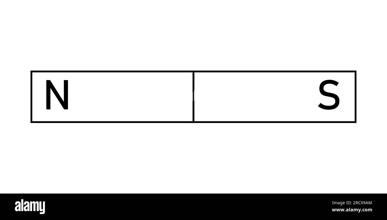 Bar magnet. polar magnet diagram. scientific vector illustration isolated on white background. Stock Vector