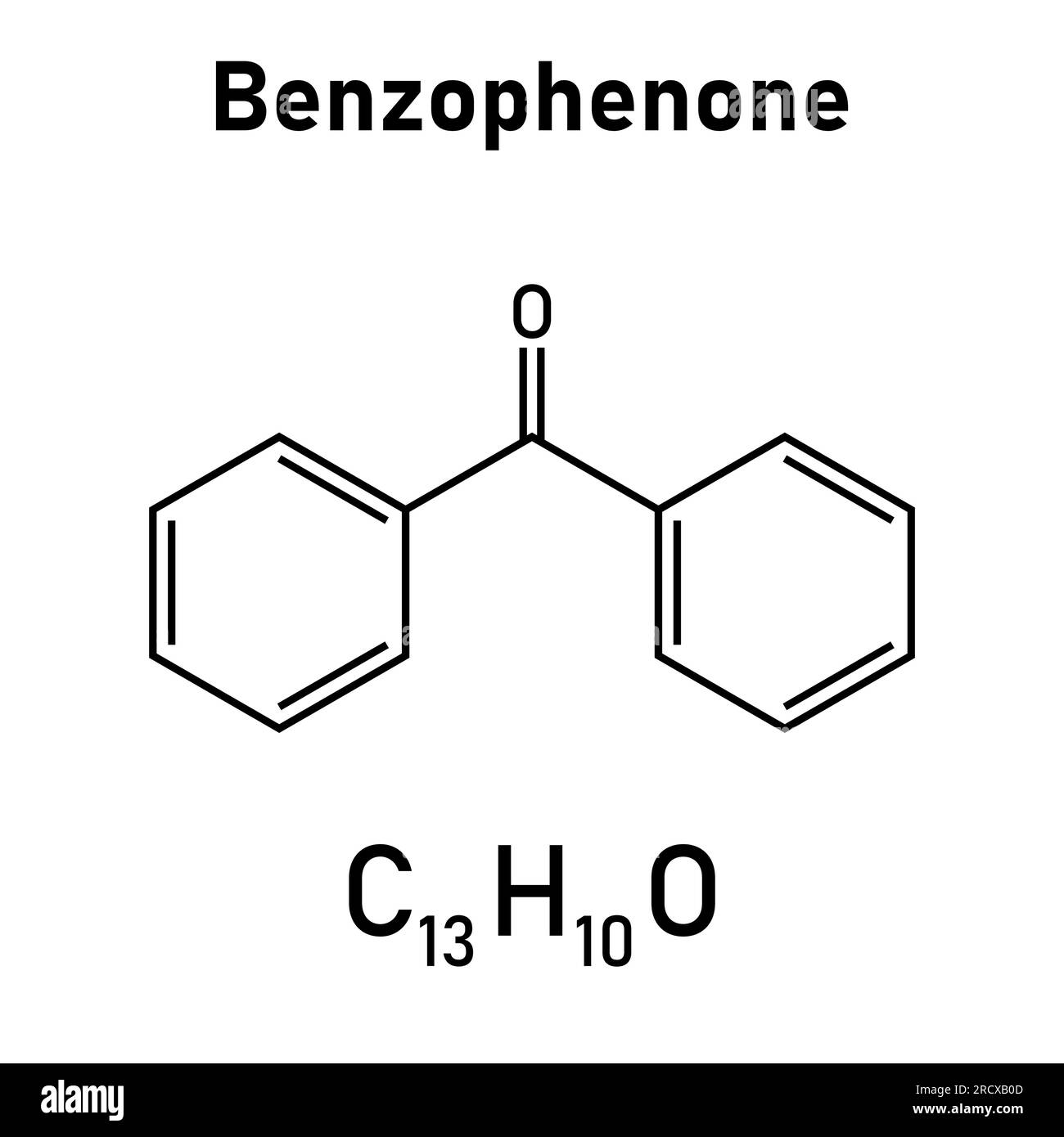 Chemical structure of benzophenone (C13H10O). Chemical resources for ...