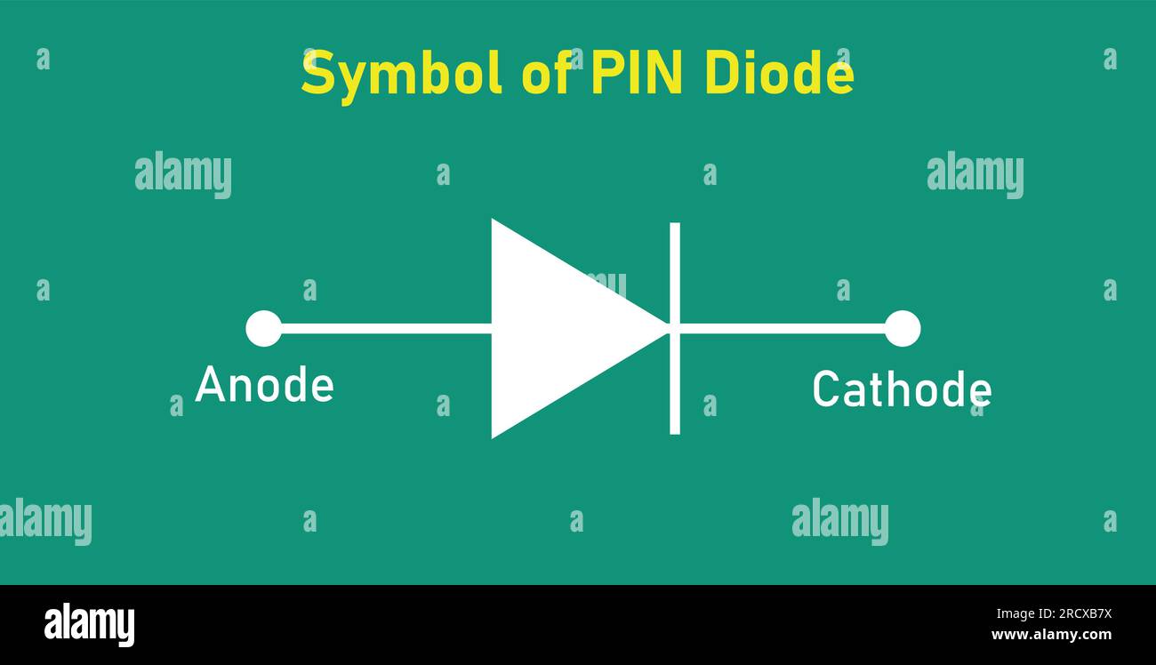 Symbol of PIN diode. Anode and cathode. Vector illustration isolated on
