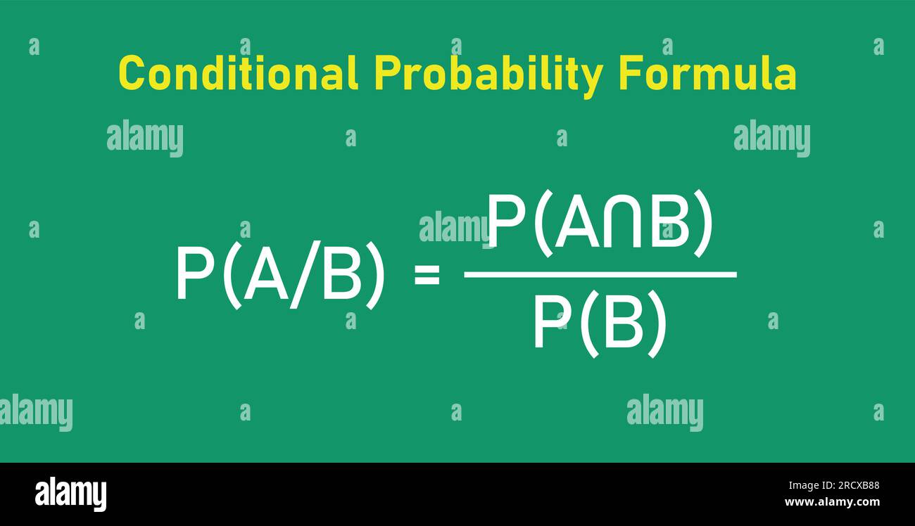 Bayes theorem formula in probability theory. Mathematics resources for teachers and students. Stock Vector