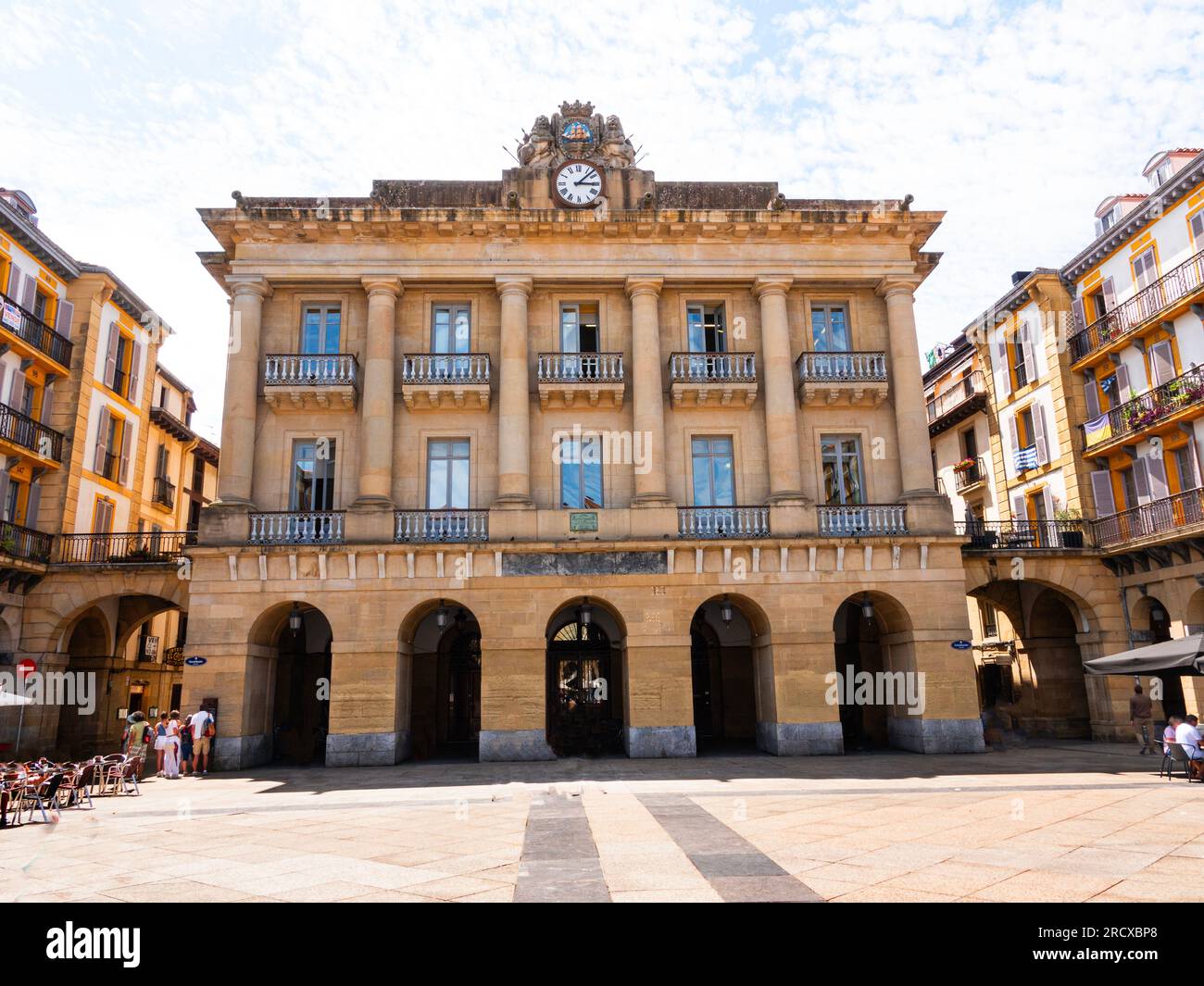 City Hall until the 1940s in San Sebastián Plaza de la Constitucion (Constitution Square). Stock Photo