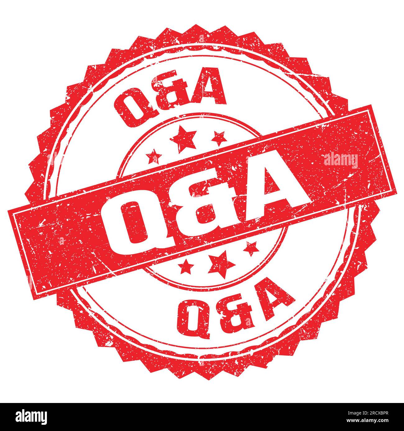 Q&A text written on red round stamp sign Stock Photo - Alamy