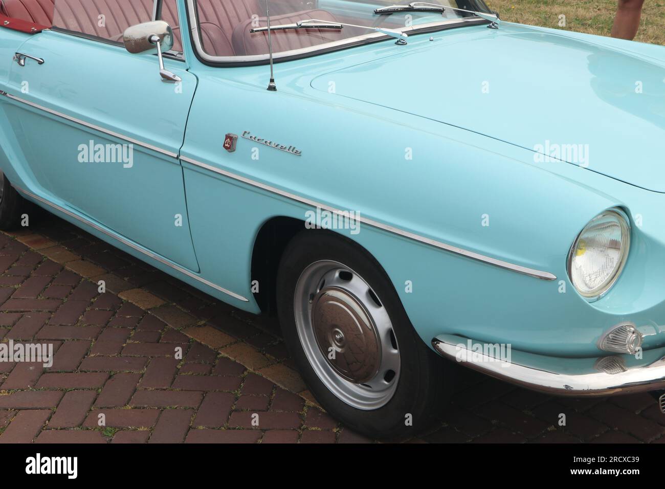 blue Renault Caravelle R131 coupé convertible car at oldtimer show in ...