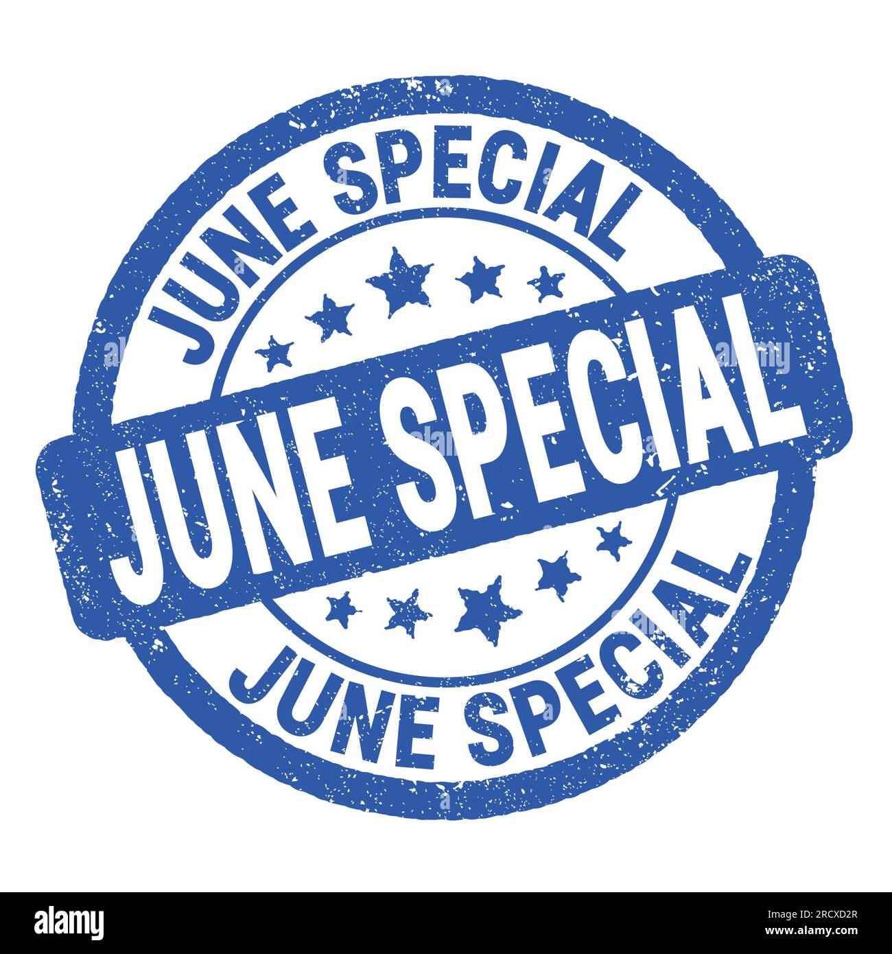 JUNE SPECIAL text written on blue grungy stamp sign Stock Photo - Alamy