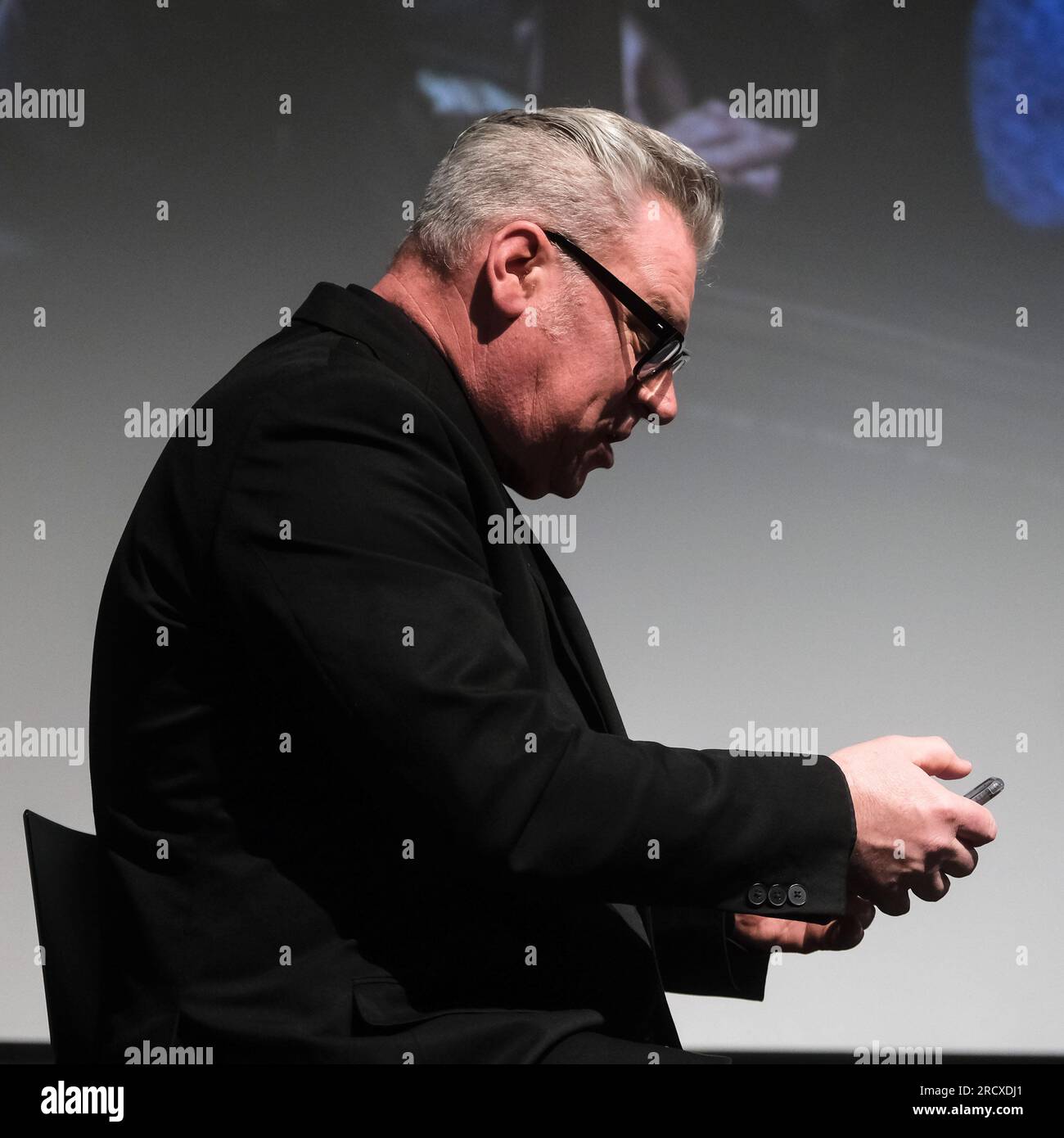 Mark Kermode photographed during Mark Kermode Live in 3D at Bfi