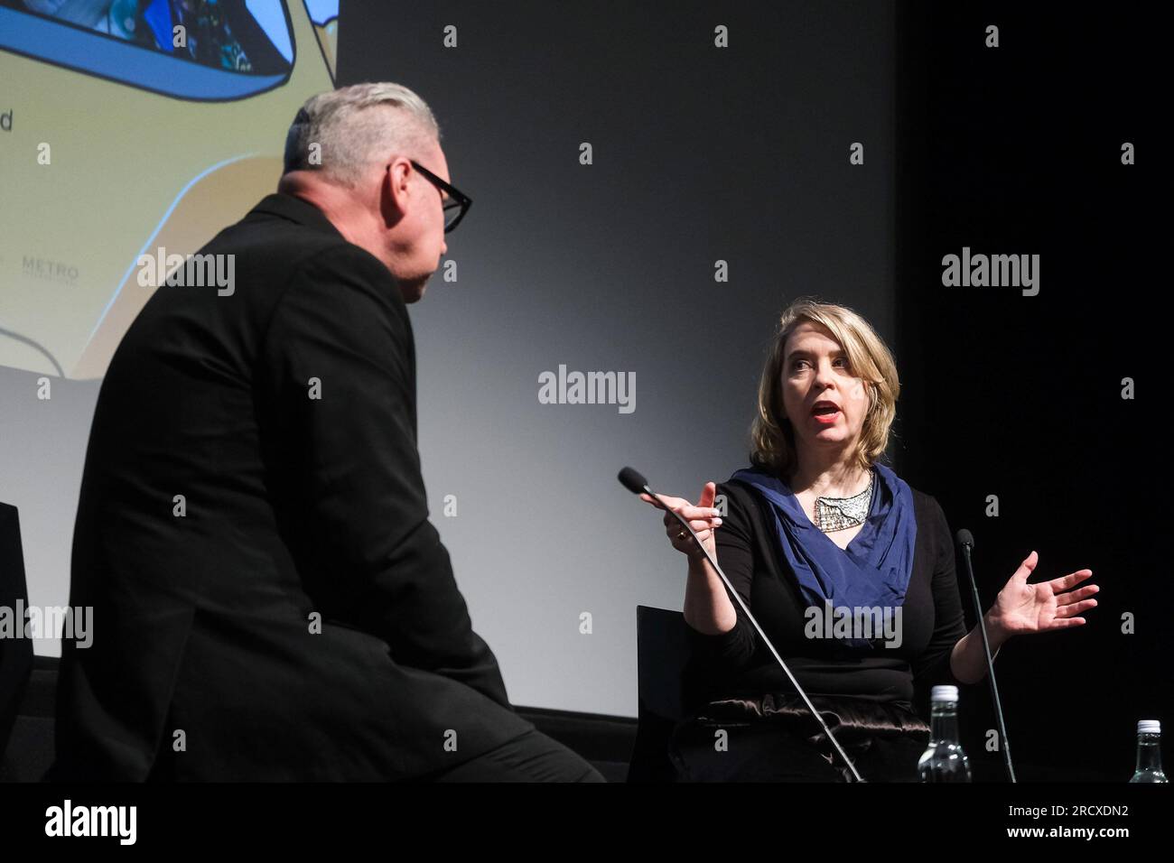 Mark Kermode and Carol Morley photographed during Mark Kermode Live in