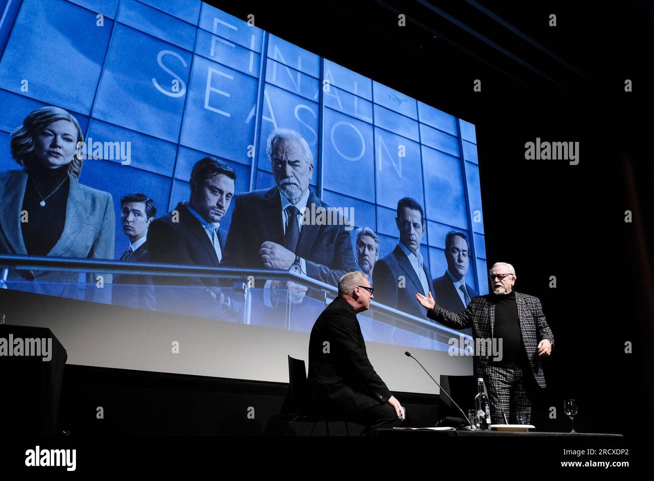 Mark Kermode and Brian Cox photographed during Mark Kermode Live in 3D