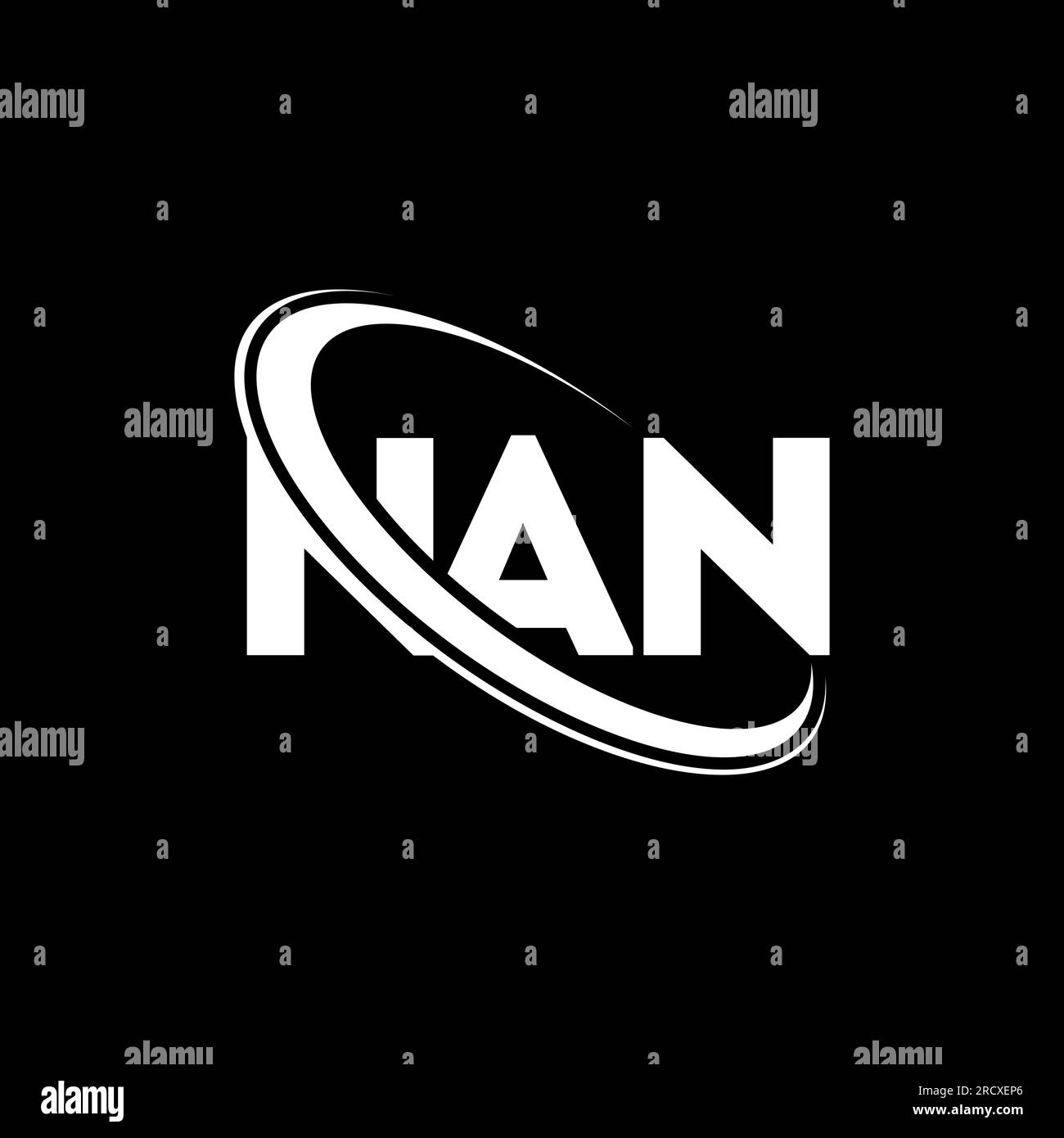 NAN logo. NAN letter. NAN letter logo design. Initials NAN logo linked with circle and uppercase monogram logo. NAN typography for technology, busines Stock Vector