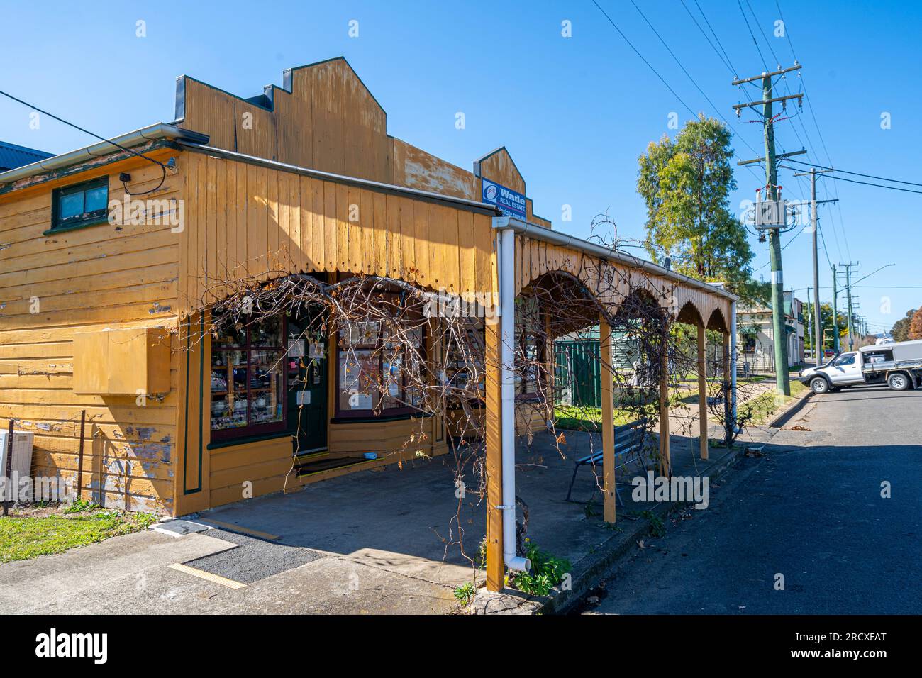 Old wooden shop building with awning, Allora, Queensland, Australia