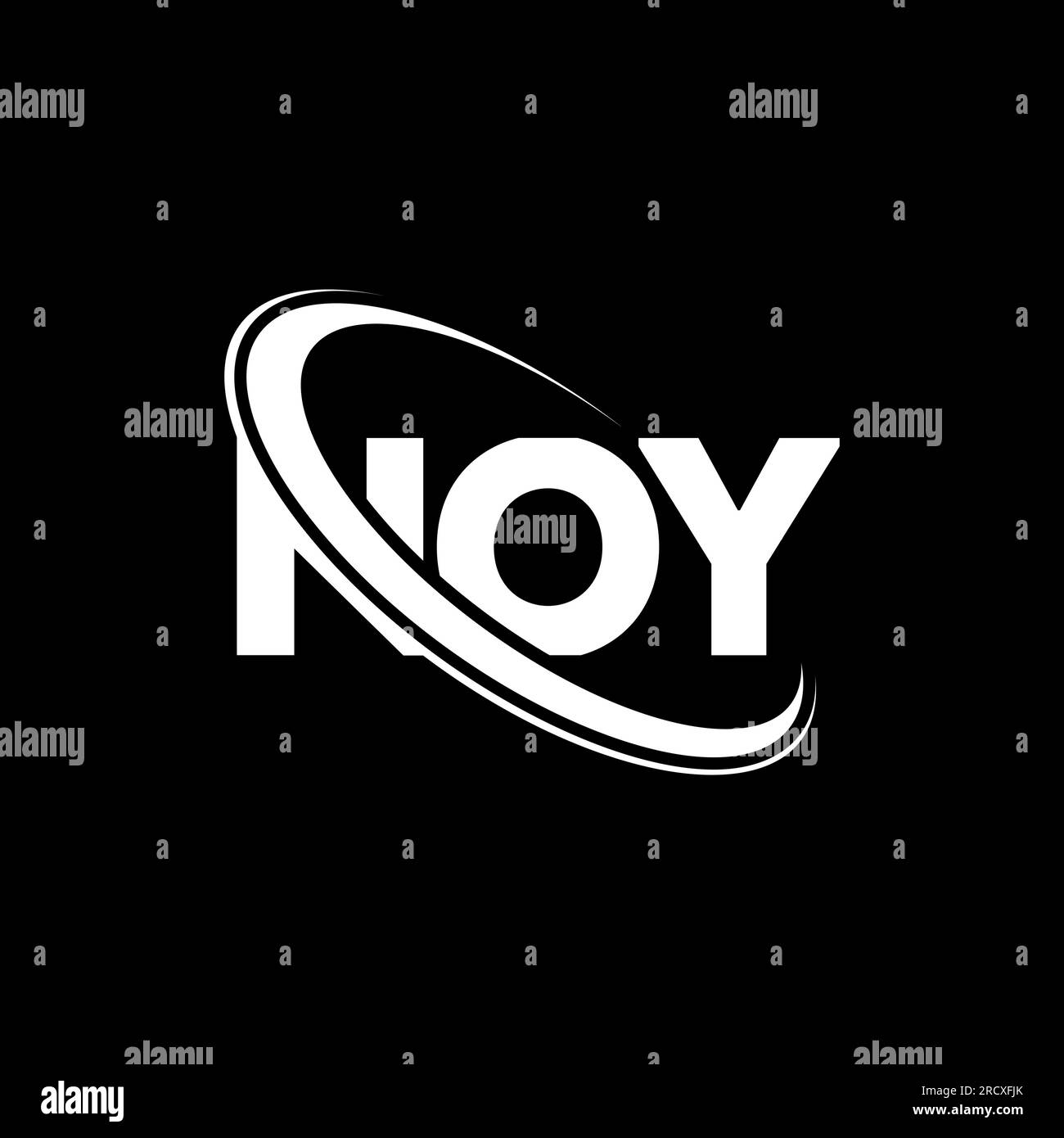 NOY logo. NOY letter. NOY letter logo design. Initials NOY logo linked with circle and uppercase monogram logo. NOY typography for technology, busines Stock Vector