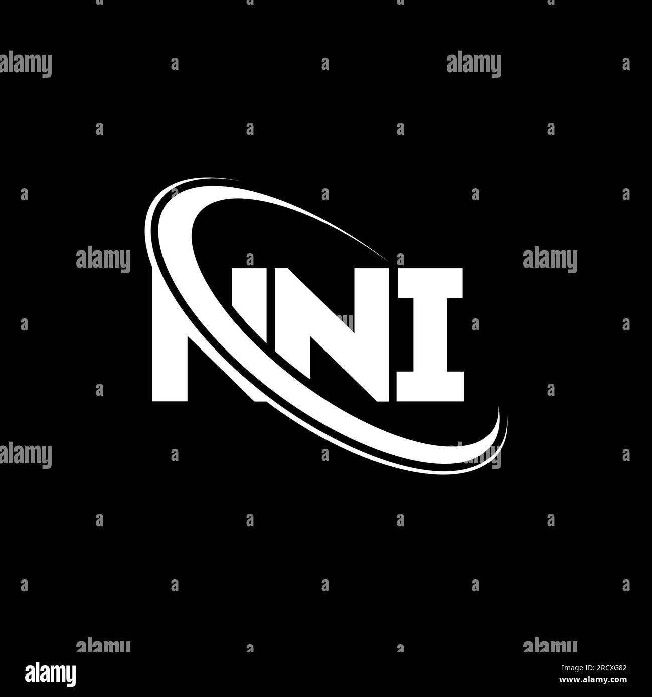 NNI logo. NNI letter. NNI letter logo design. Initials NNI logo linked with circle and uppercase monogram logo. NNI typography for technology, busines Stock Vector