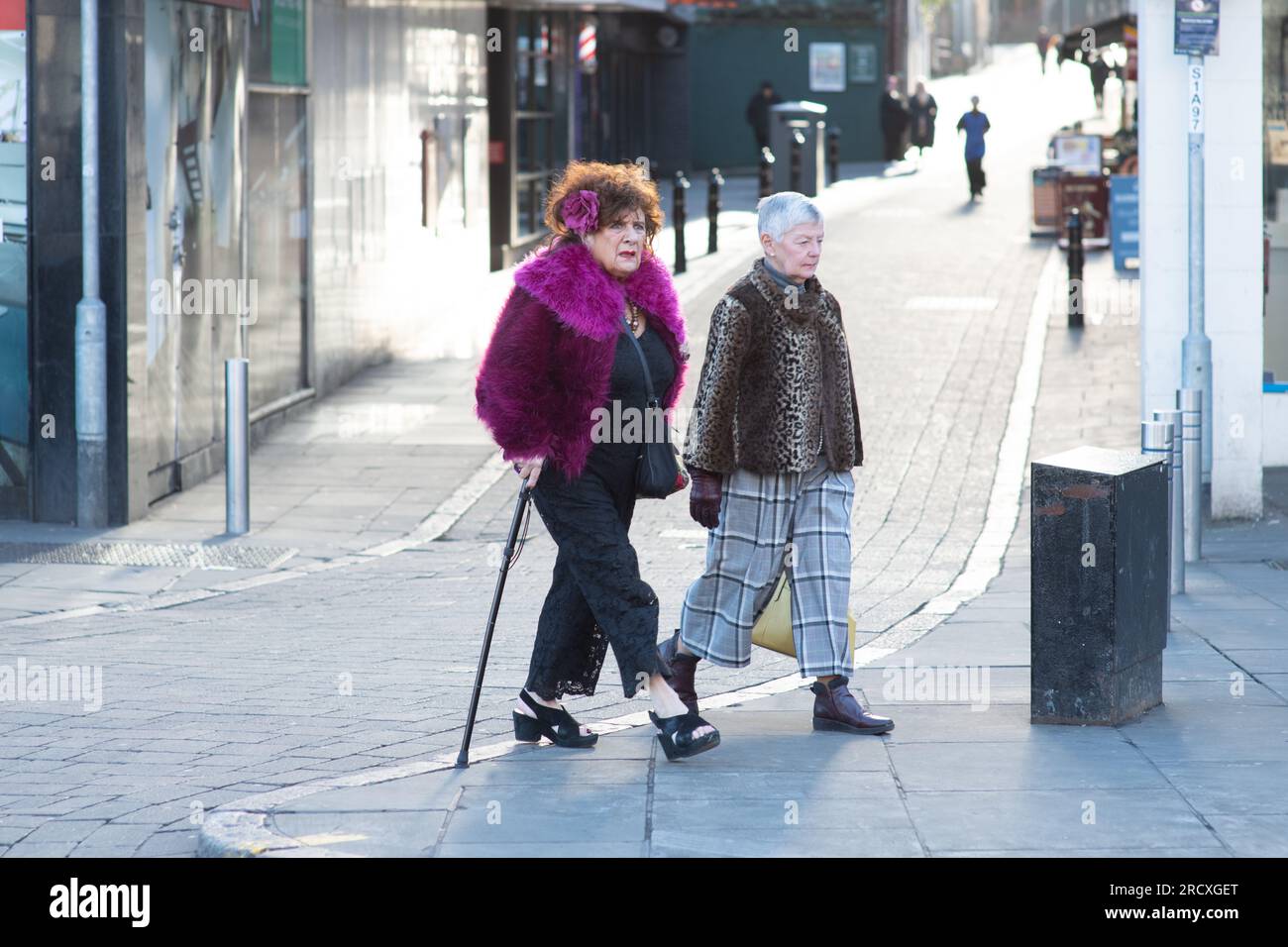 Two old. ladies, back in time. Stock Photo