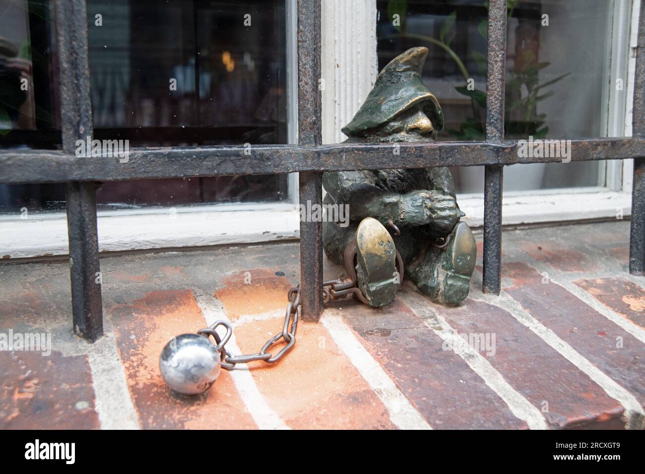 Jail Dwarf ( Gnome ), in Wroclaw, Poland Stock Photo