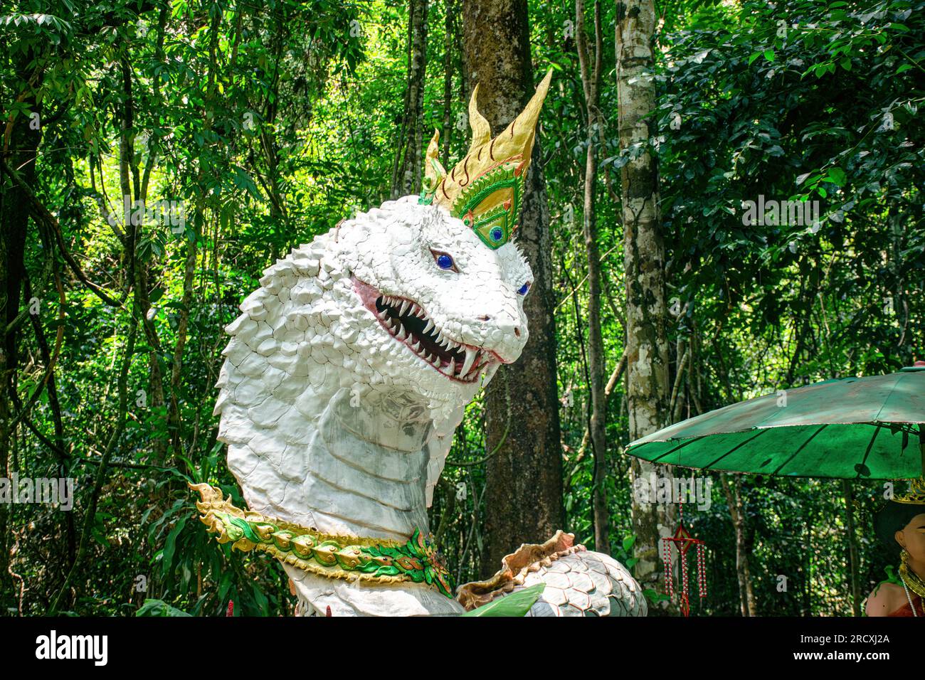 Serpent king of Nagas in Thailand.Naga or serpent statue Stock Photo