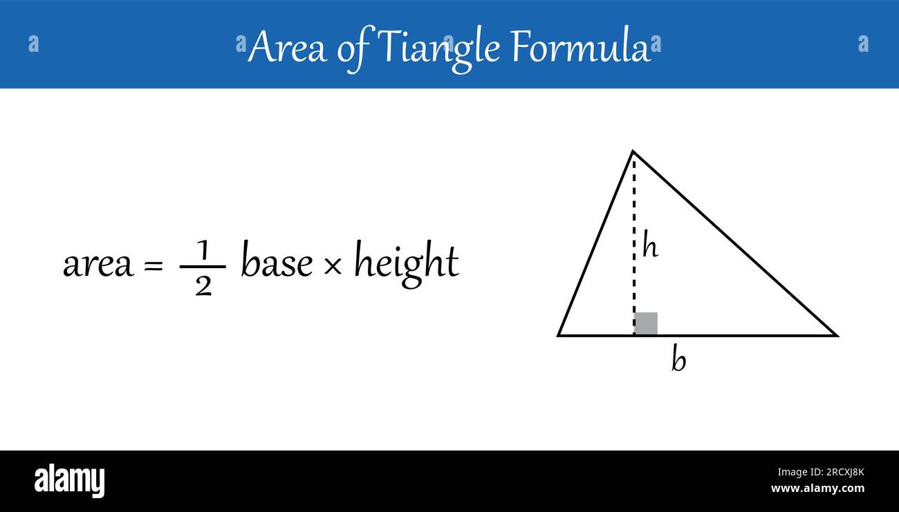 Area of triangle formula in mathematics. Vector illustration isolated ...