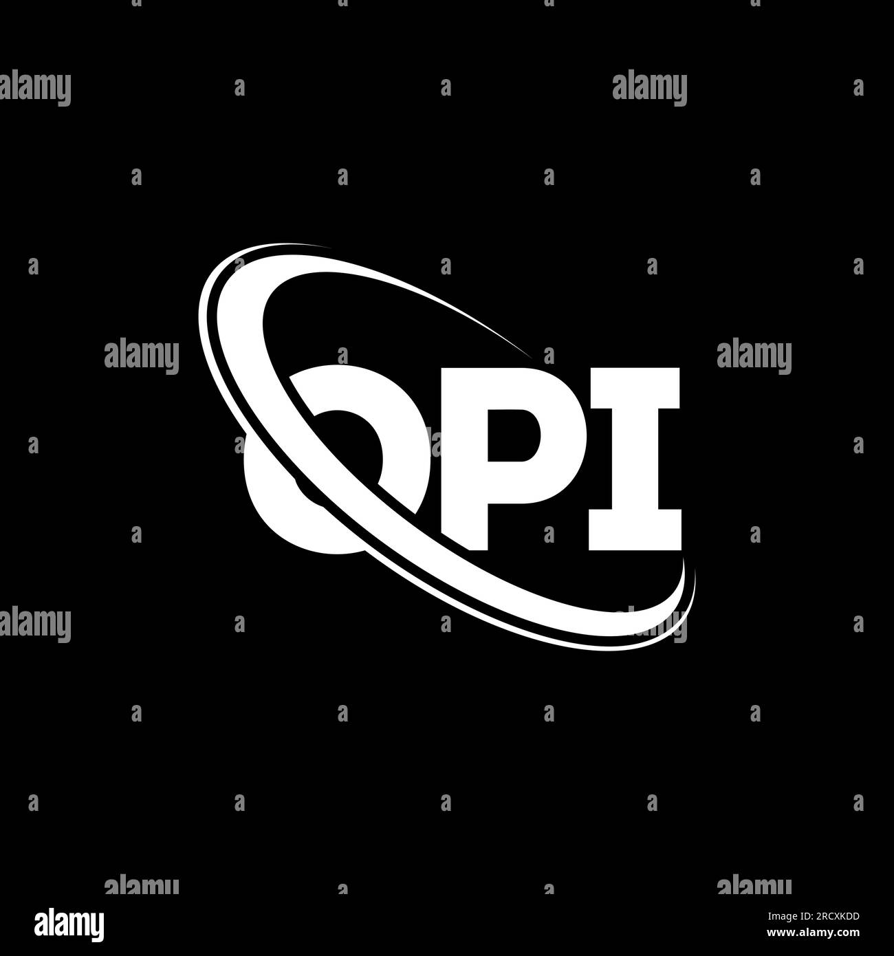 OPI logo. OPI letter. OPI letter logo design. Initials OPI logo linked with circle and uppercase monogram logo. OPI typography for technology, busines Stock Vector