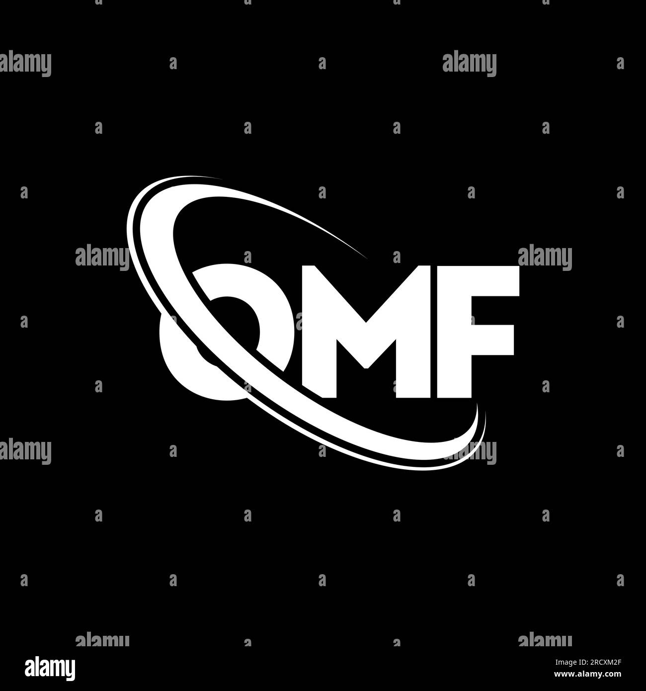 OMF logo. OMF letter. OMF letter logo design. Initials OMF logo linked with circle and uppercase monogram logo. OMF typography for technology, busines Stock Vector