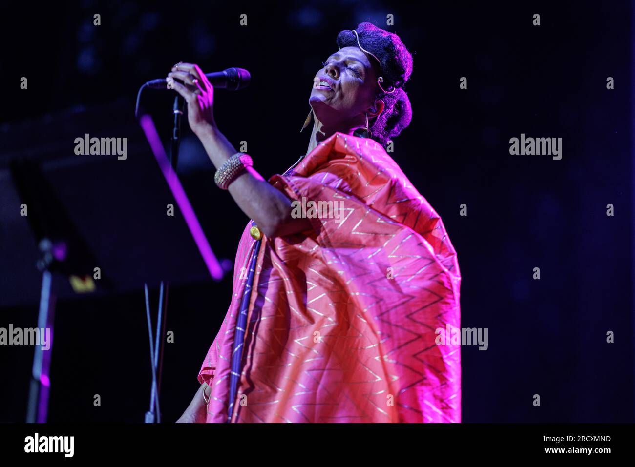 California Worldfest Concludes as Western U.S. Heatwave Continues. Marie Daulne (Zap Mama) Headlines the Final of Four Days of World Music. June 16, 2023 (Photo by Penny Collins/NurPhoto) Credit: NurPhoto SRL/Alamy Live News Stock Photo