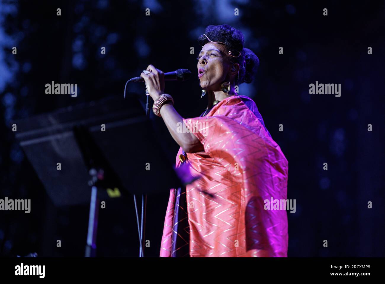 California Worldfest Concludes as Western U.S. Heatwave Continues. Marie Daulne (Zap Mama) Headlines the Final of Four Days of World Music. June 16, 2023 (Photo by Penny Collins/NurPhoto) Credit: NurPhoto SRL/Alamy Live News Stock Photo