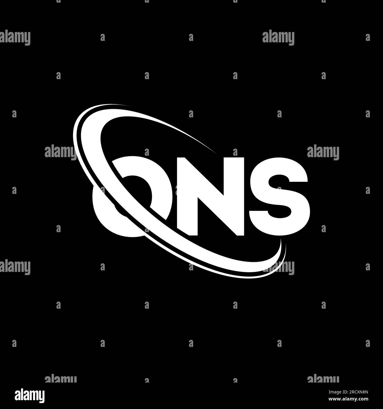 ONS logo. ONS letter. ONS letter logo design. Initials ONS logo linked with circle and uppercase monogram logo. ONS typography for technology, busines Stock Vector
