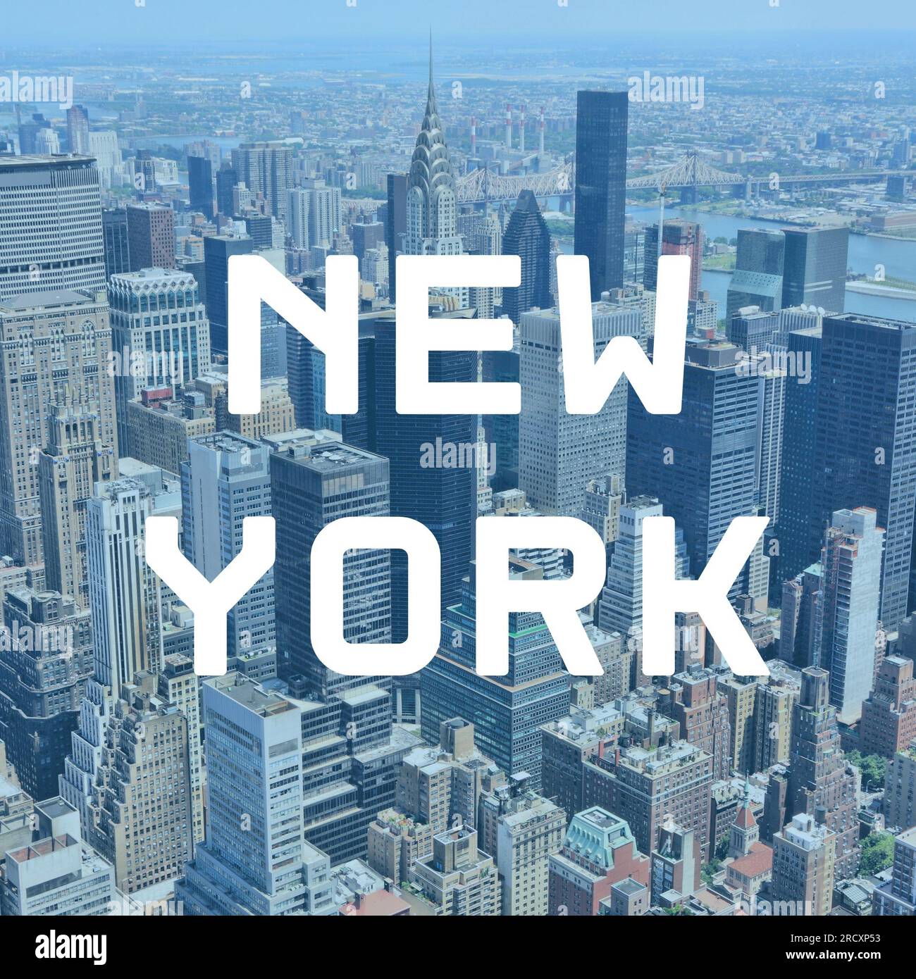 New York City, USA. City name modern photo postcard. Travel destination