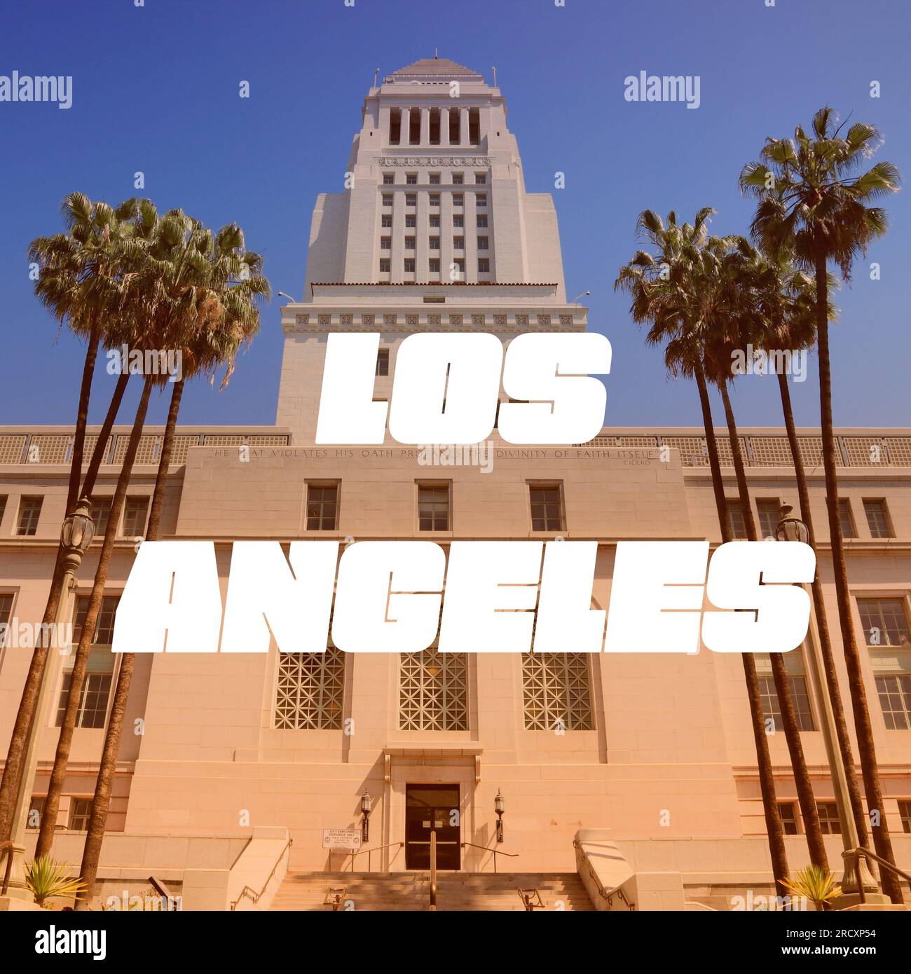 Los Angeles, California. City name modern photo postcard. Travel