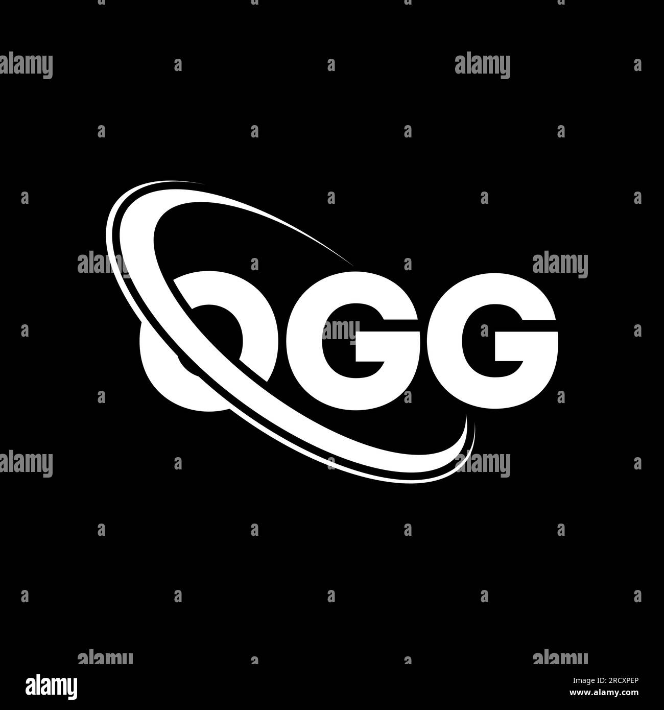 OGG logo. OGG letter. OGG letter logo design. Initials OGG logo linked with circle and uppercase monogram logo. OGG typography for technology, busines Stock Vector