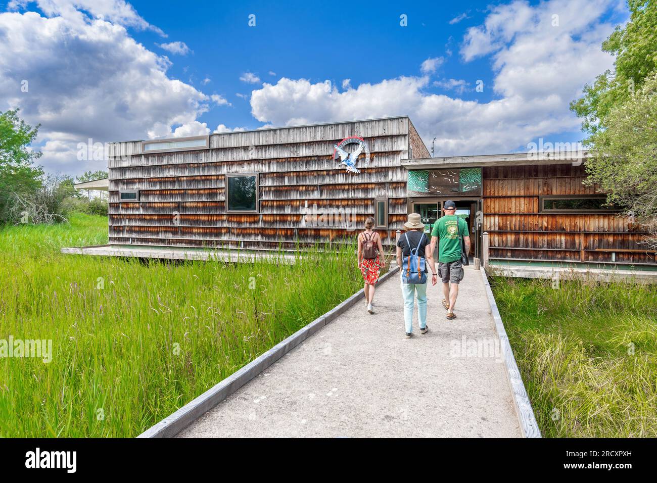 Exterior of Chérine Nature Reserve visitor center, La Brenne, Indre (36), France Stock Photo