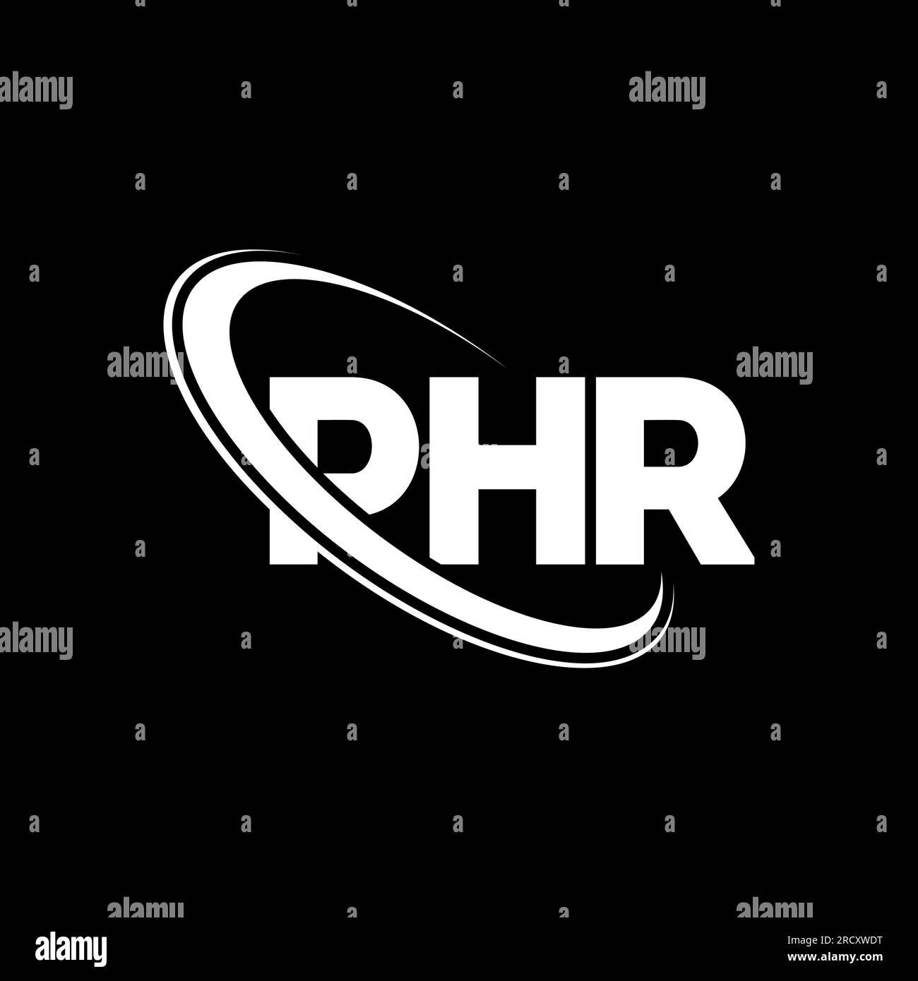 PHR logo. PHR letter. PHR letter logo design. Initials PHR logo linked with circle and uppercase monogram logo. PHR typography for technology, busines Stock Vector