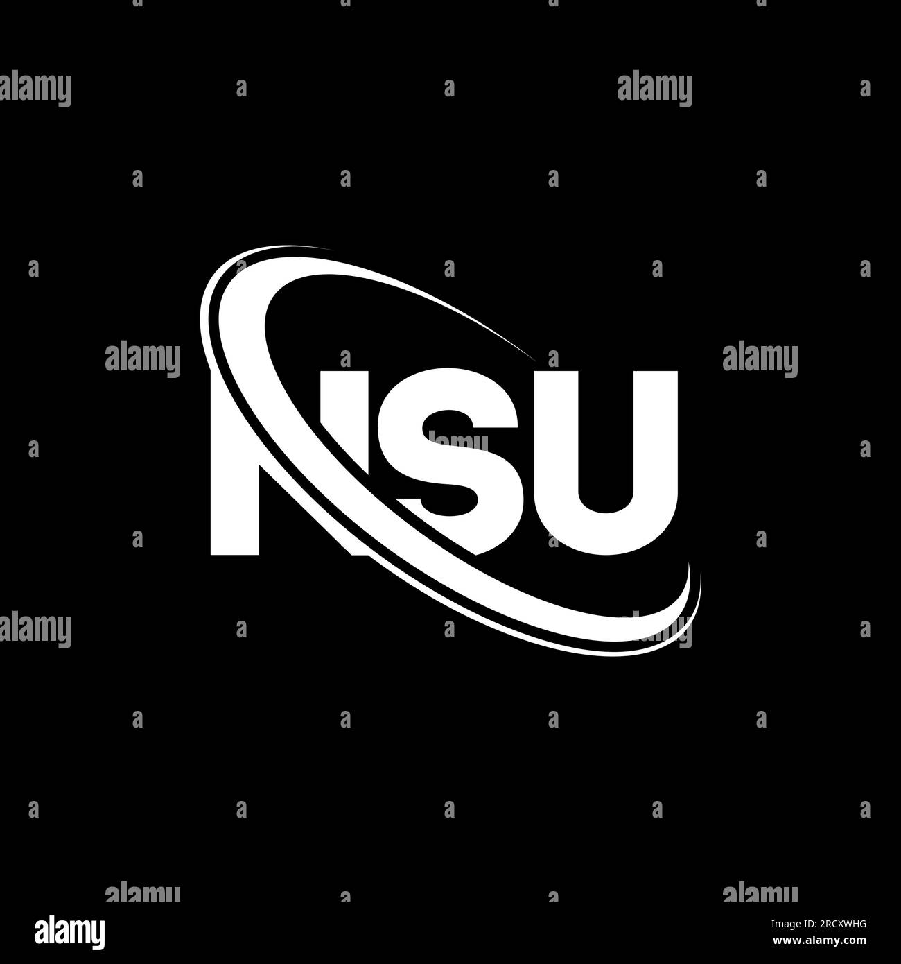 NSU logo. NSU letter. NSU letter logo design. Initials NSU logo linked