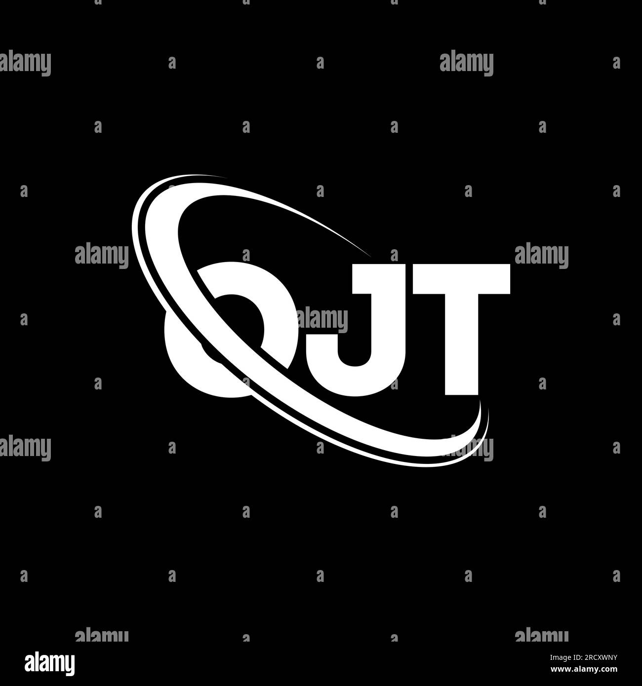 OJT logo. OJT letter. OJT letter logo design. Initials OJT logo linked with circle and uppercase monogram logo. OJT typography for technology, busines Stock Vector