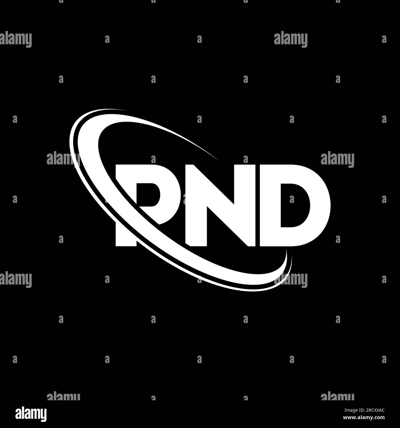 PND logo. PND letter. PND letter logo design. Initials PND logo linked with circle and uppercase monogram logo. PND typography for technology, busines Stock Vector