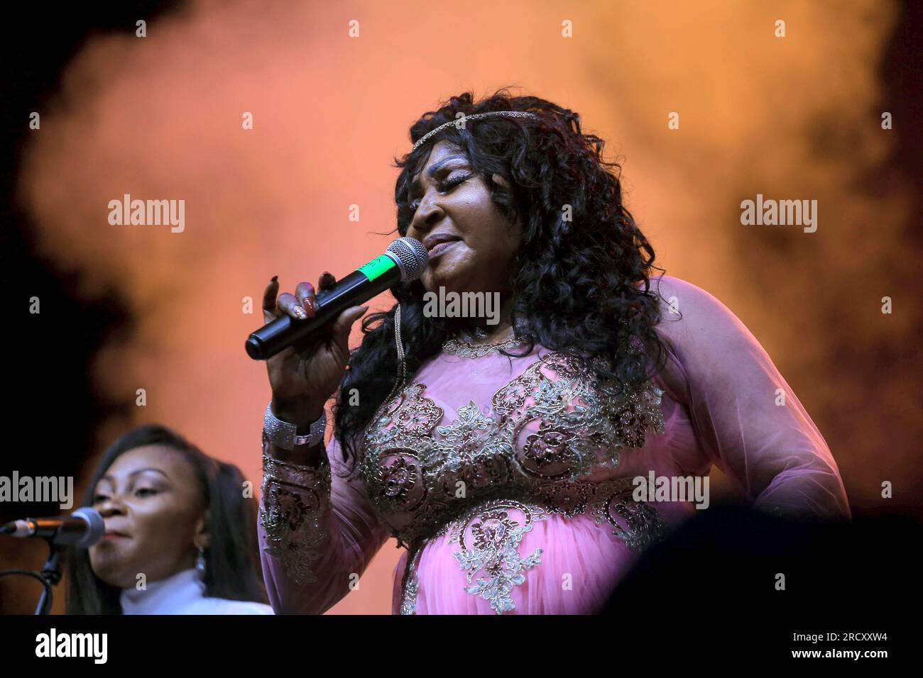 Singer artist from DR Congo, Mbilia Bel during her performance at the Amani Festival in Goma (Eastern DRC), February 15, 2020 Stock Photo
