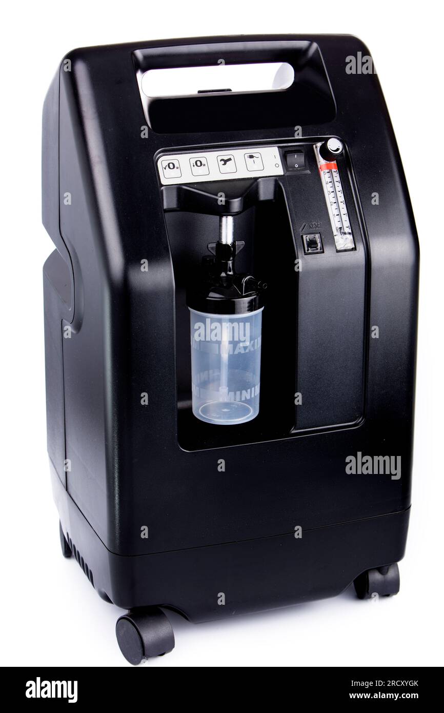 Stationary black, oxygen concentrators. Breath Humidifier High Flow